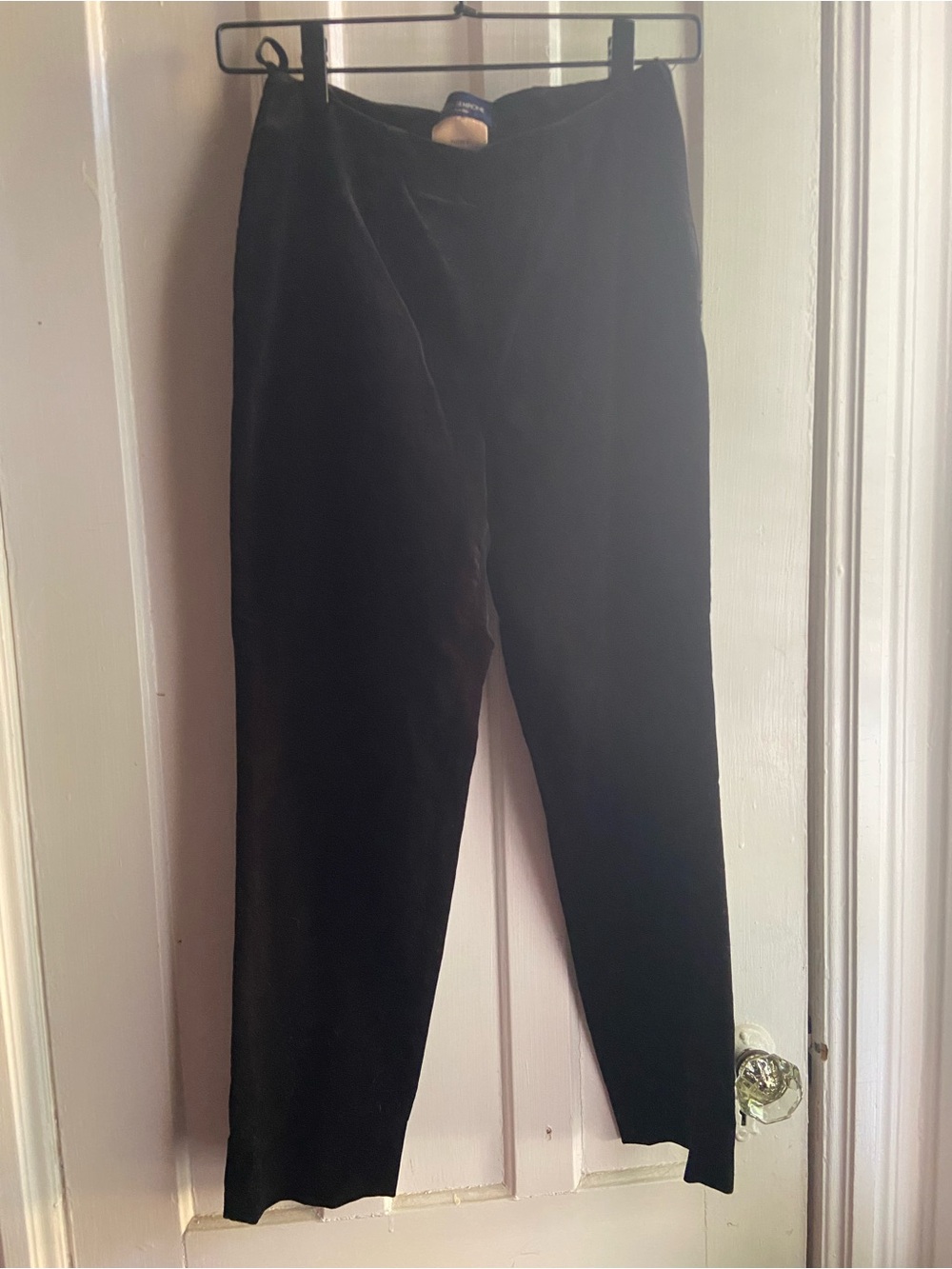 Piazza Sempione 'Audrey' black velvet cigarette pants